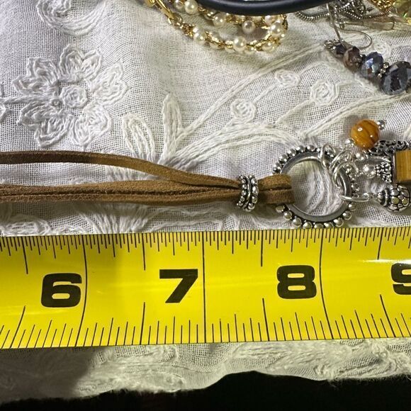 NWT Tigers Eye Semi PRECIOUS Stone Antique Sterling Silver Finish Necklace - Picture 4 of 5